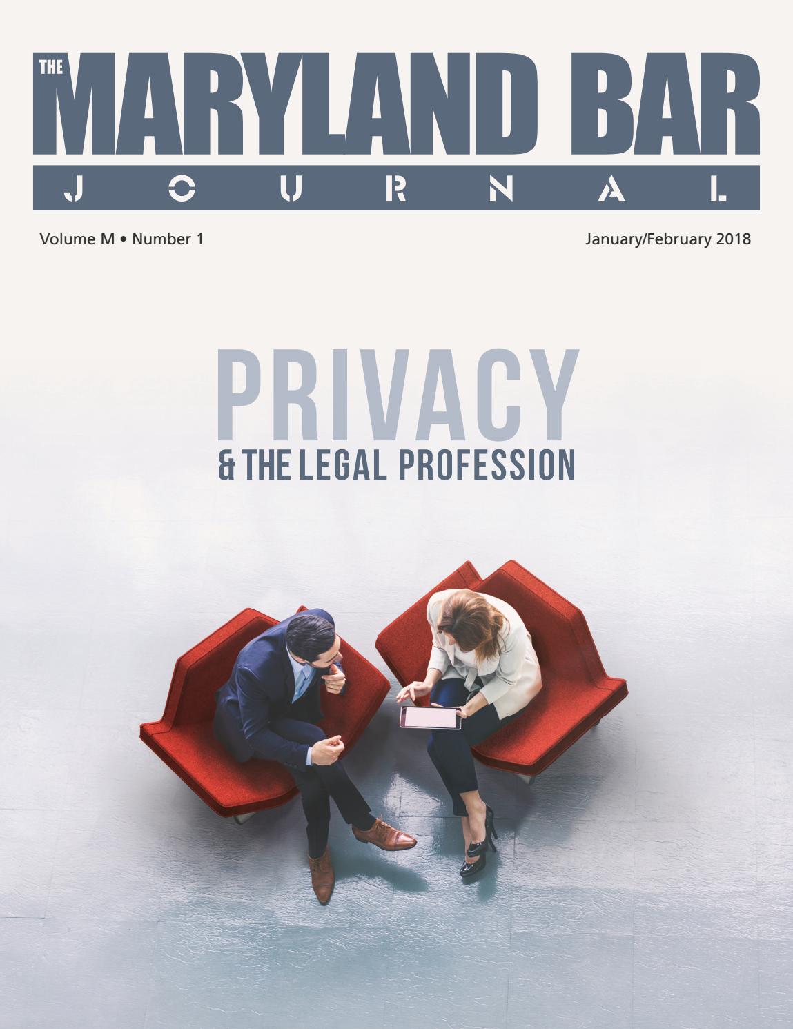 Maryland Bar Journal January/February 2018 by Maryland State Bar