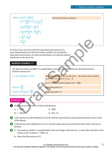 Preview A Level Further Mathematics for AQA Statistics Sample by ...
