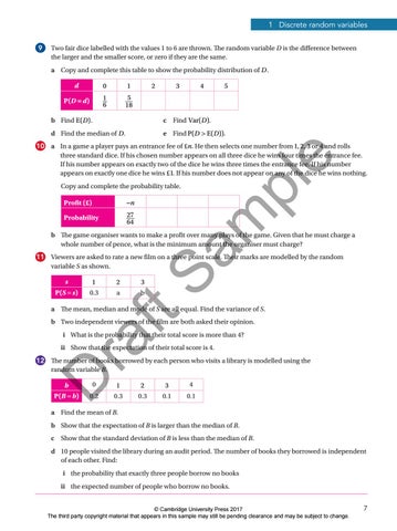 Preview A Level Further Mathematics for AQA Statistics Sample by ...