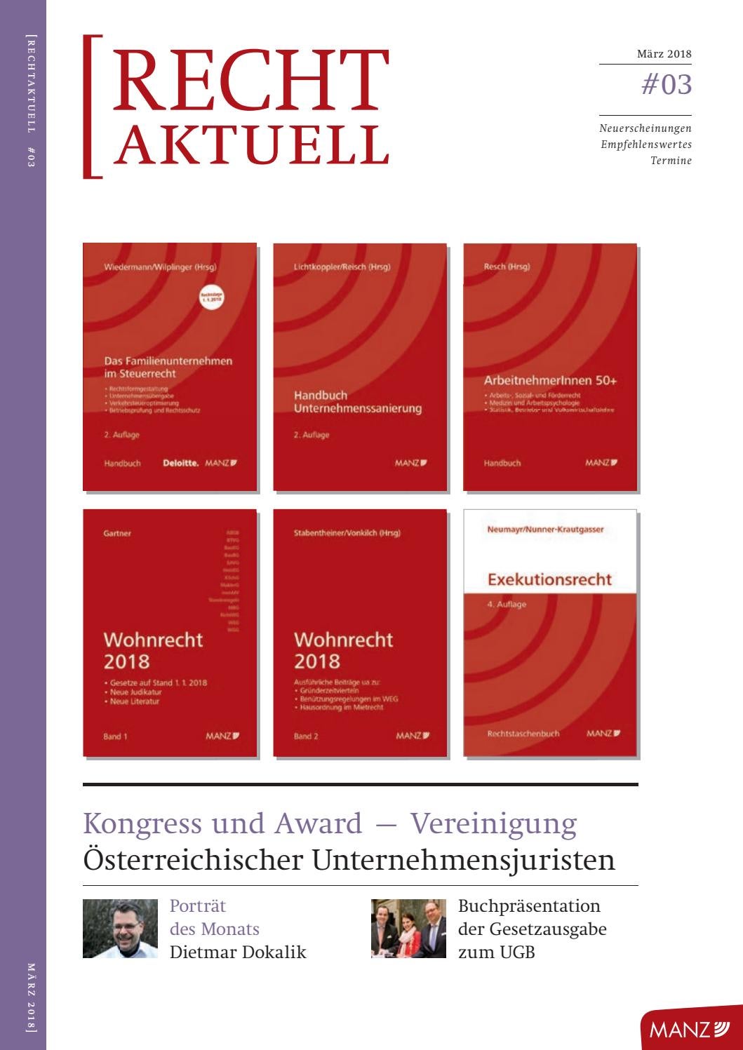 Rechtaktuell Marz 2018 By Manz Sche Verlags U