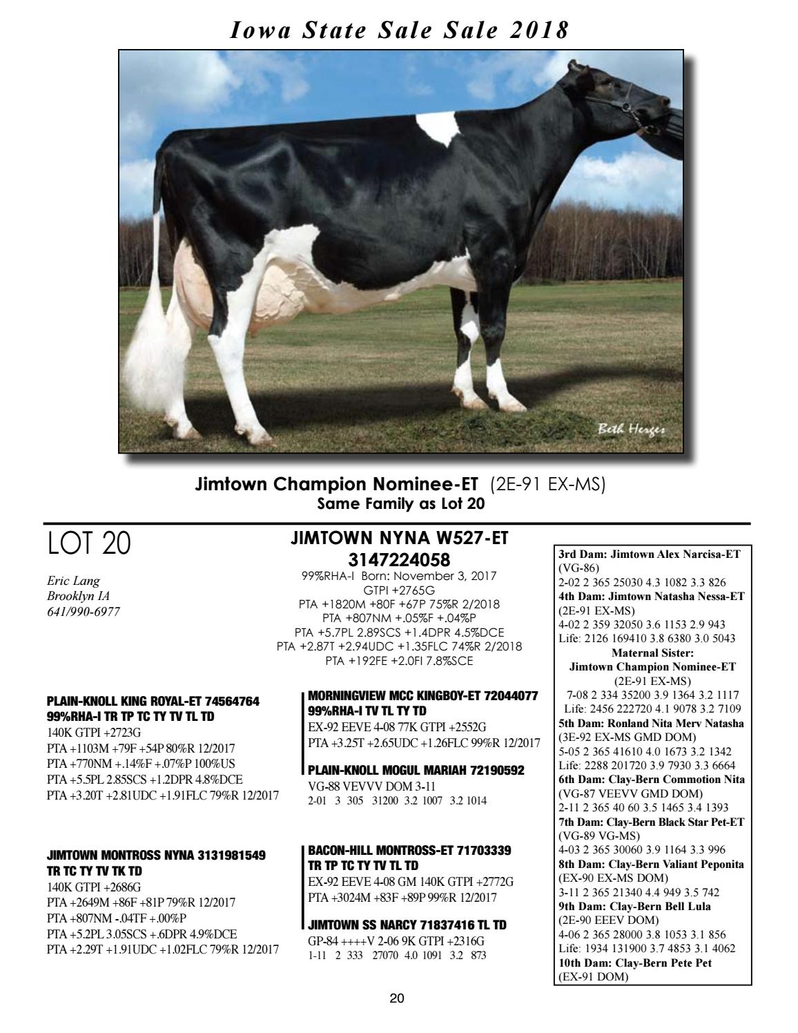 Iowa State Holstein Sale 2018 by Taylor Made Designs Issuu