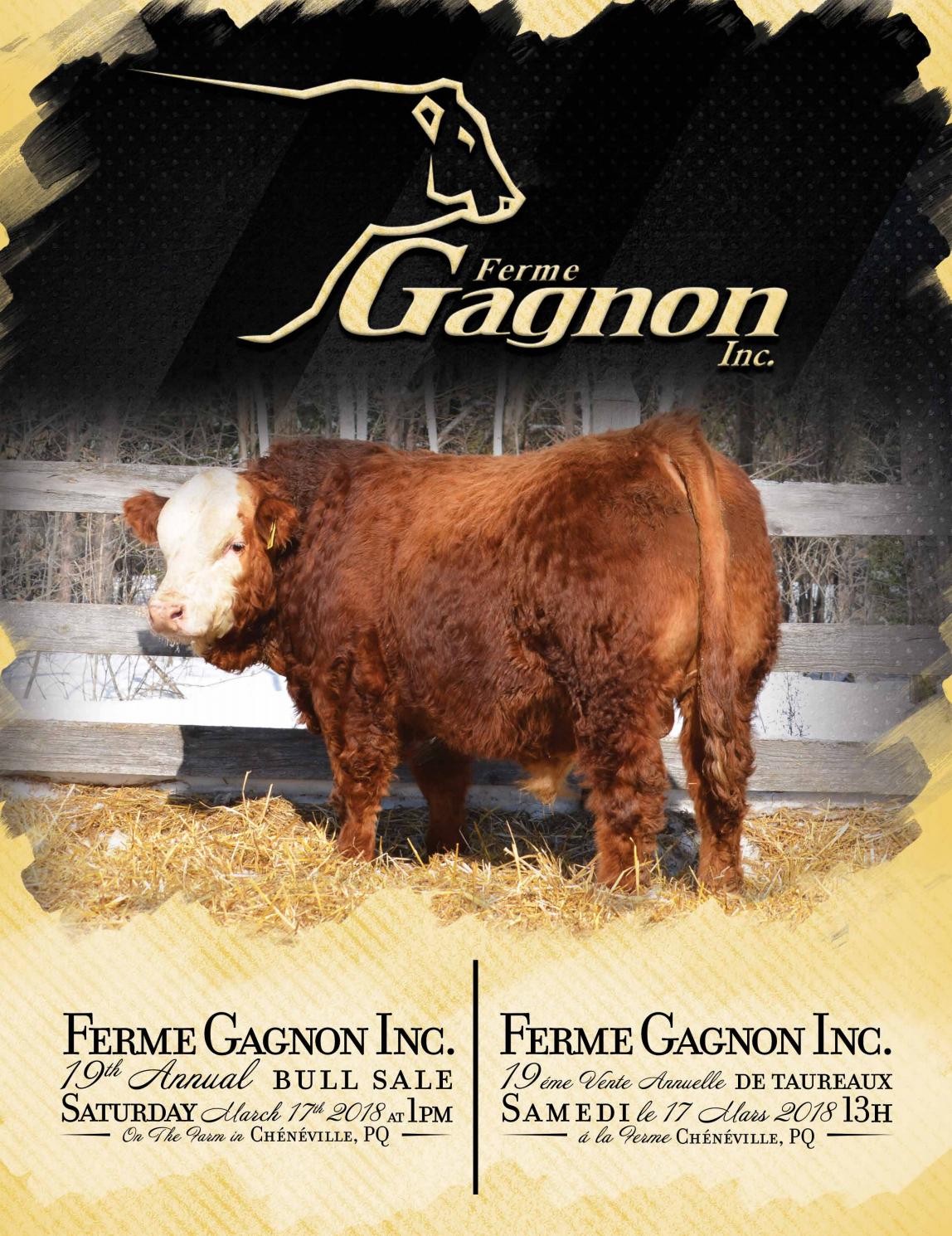 Ferme Gagnon Inc 19th Annual Bull Sale by Bohrson Marketing Services