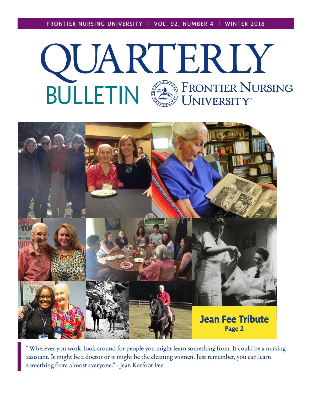 Winter 2018 FNU Quarterly Bulletin Volume 92, Number 4 by Frontier