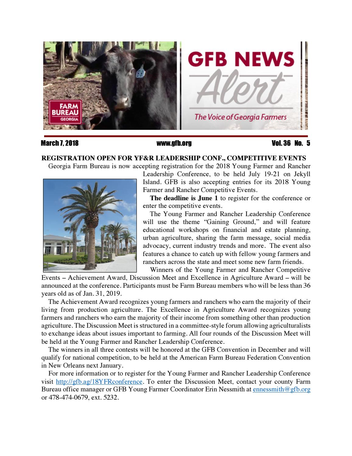 Farm Bureau News Alert March 7, 2018 by Farm Bureau