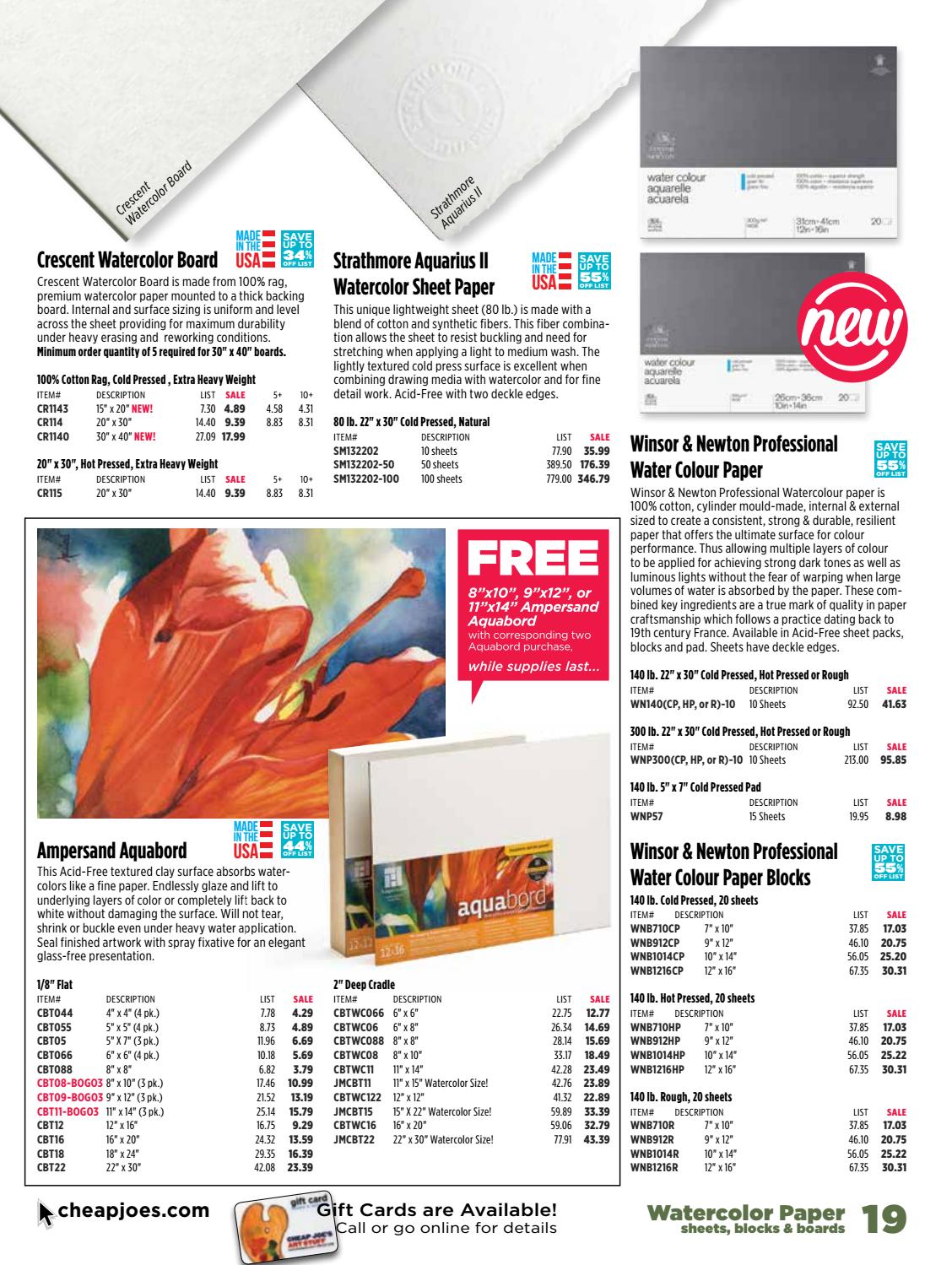 Winsor /& Newton Professional Watercolor Paper Block 10x14 Hot Pressed 140lb
