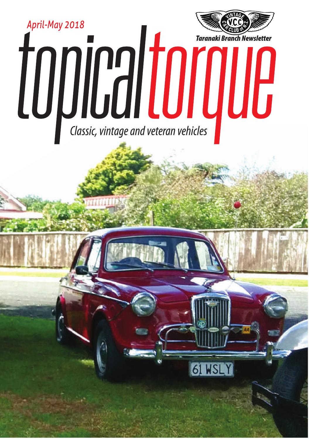 Taranaki VCC April 2018 by Vintage Car Club of New Zealand Issuu