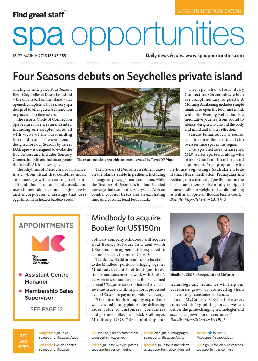 Spa Opportunities 16th March 2018 Issue 289 by Leisure Media - Issuu
