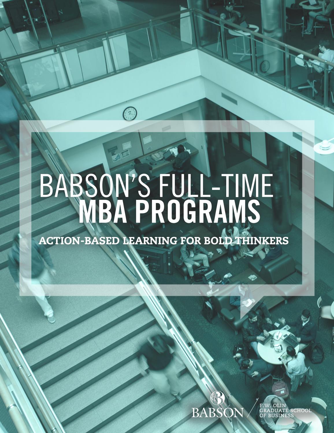 Full Time MBA Viewbook by Babson College Issuu