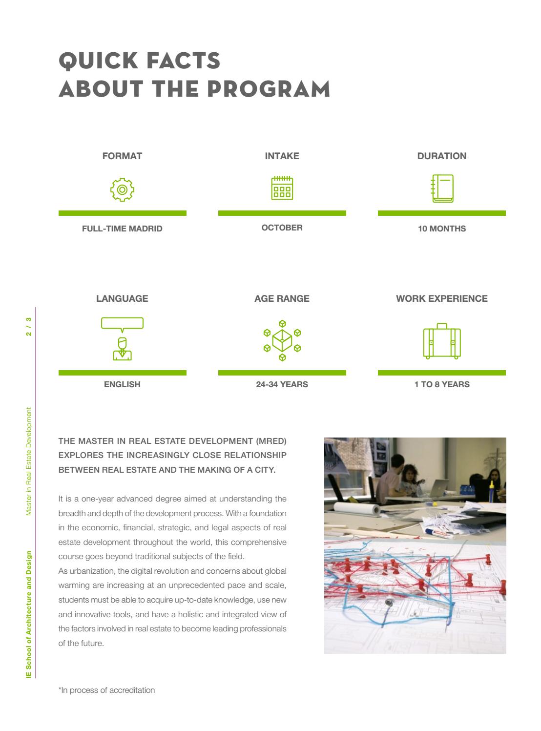 Master in Real Estate Development by IE School of Architecture and