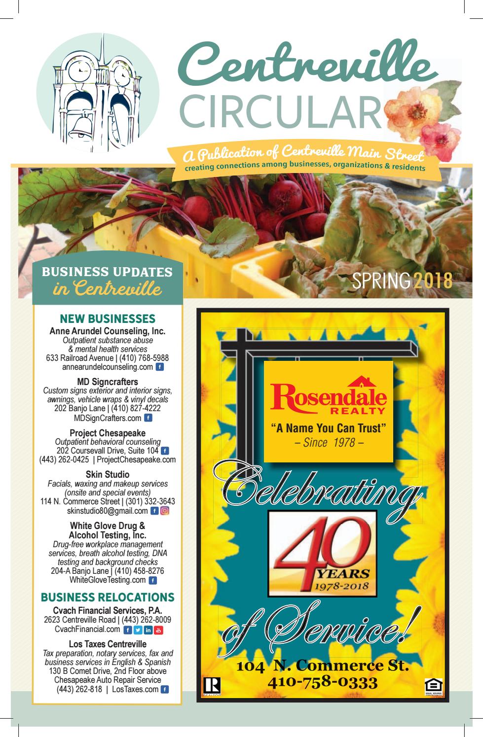 Spring 2018 Centreville Circular By Centreville Main Street Issuu
