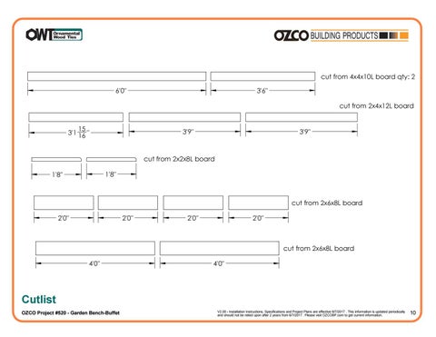 OZCO Building Products 家具目录 · OZCO 工程 庭院 长凳 or Buffet #520 第 11 页