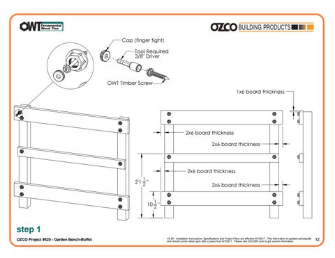 OZCO Building Products 家具目录 · OZCO 工程 庭院 长凳 or Buffet #520 第 13 页
