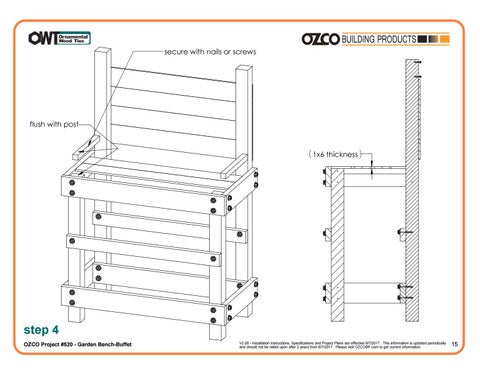OZCO Building Products 家具目录 · OZCO 工程 庭院 长凳 or Buffet #520 第 16 页