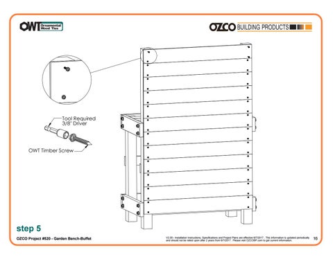 OZCO Building Products 家具目录 · OZCO 工程 庭院 长凳 or Buffet #520 第 17 页