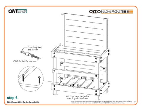 OZCO Building Products 家具目录 · OZCO 工程 庭院 长凳 or Buffet #520 第 18 页