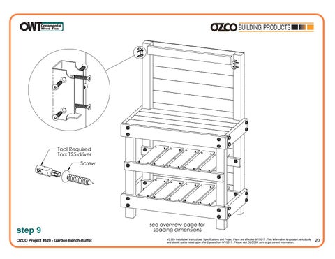 OZCO Building Products 家具目录 · OZCO 工程 庭院 长凳 or Buffet #520 第 21 页