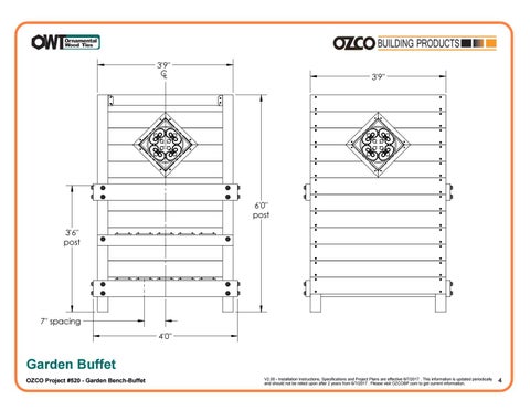 OZCO Building Products 家具目录 · OZCO 工程 庭院 长凳 or Buffet #520 第 4 页