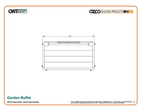 OZCO Building Products 家具目录 · OZCO 工程 庭院 长凳 or Buffet #520 第 6 页
