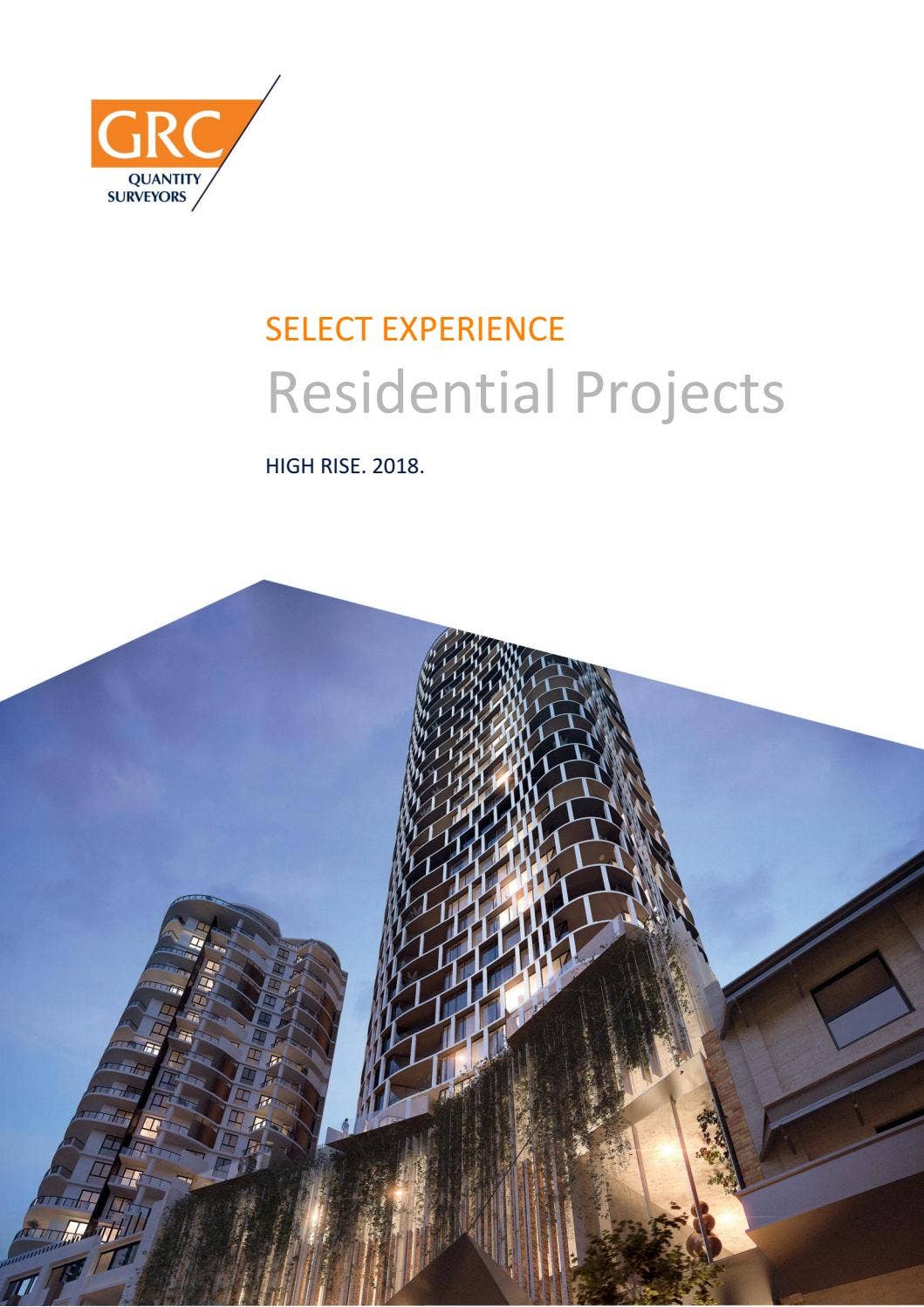 High Rise Rcsd GRC Residential High Rise Experience by GRC Quantity Surveyors - Issuu