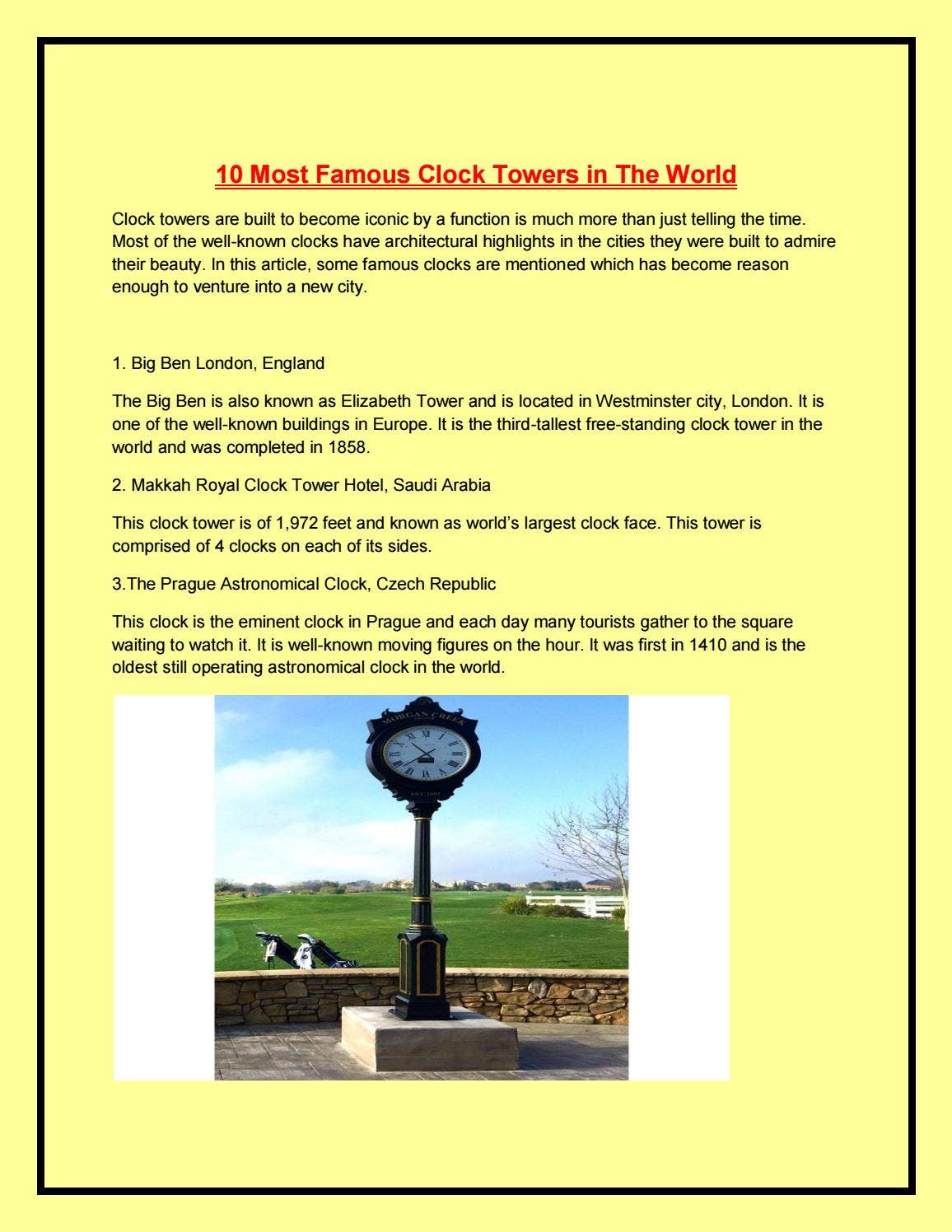 10 most famous clock towers in the world by cubewebtechnologie - Issuu