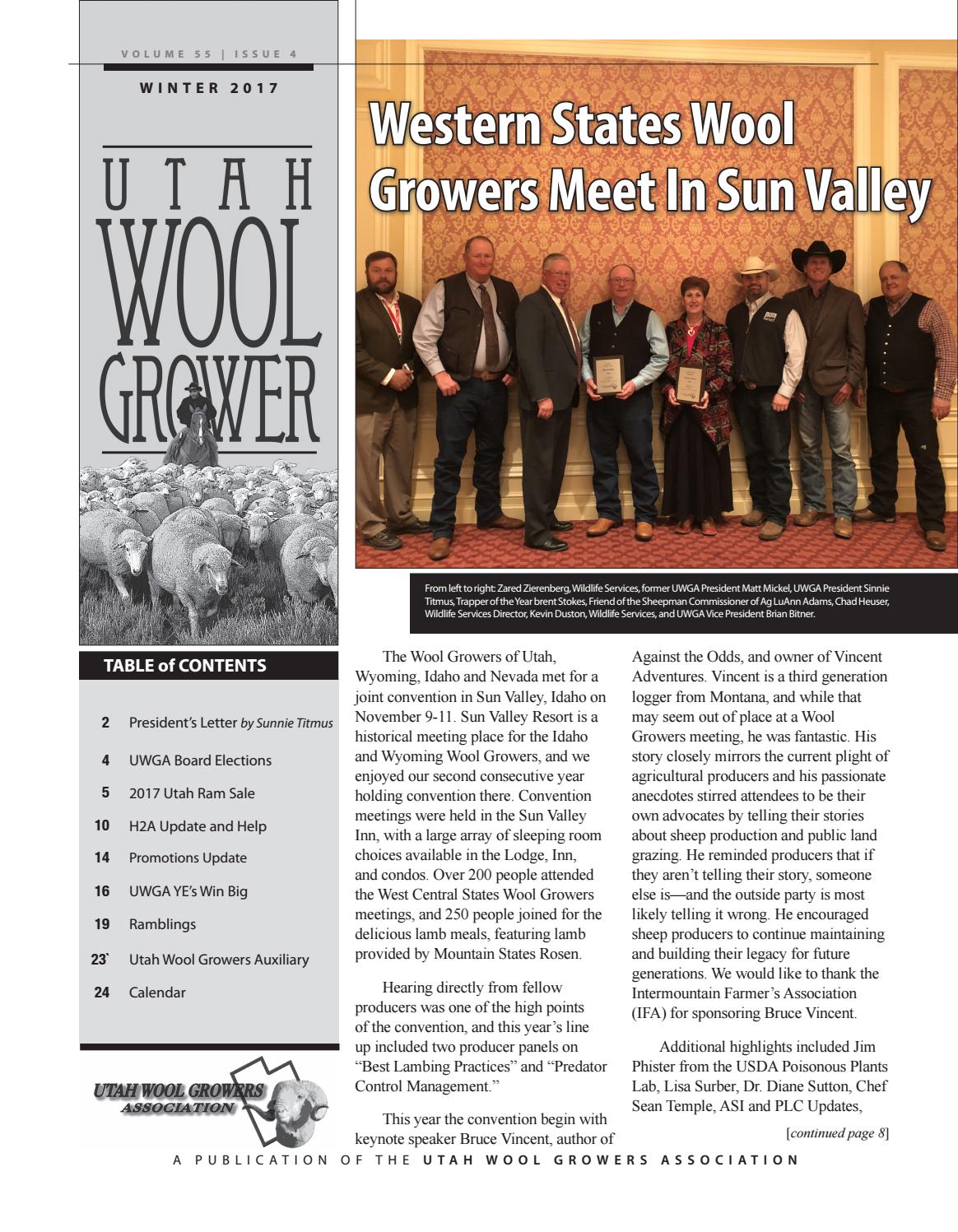 UWGA Winter2017 newsletter by Utah Wool Growers Association Issuu