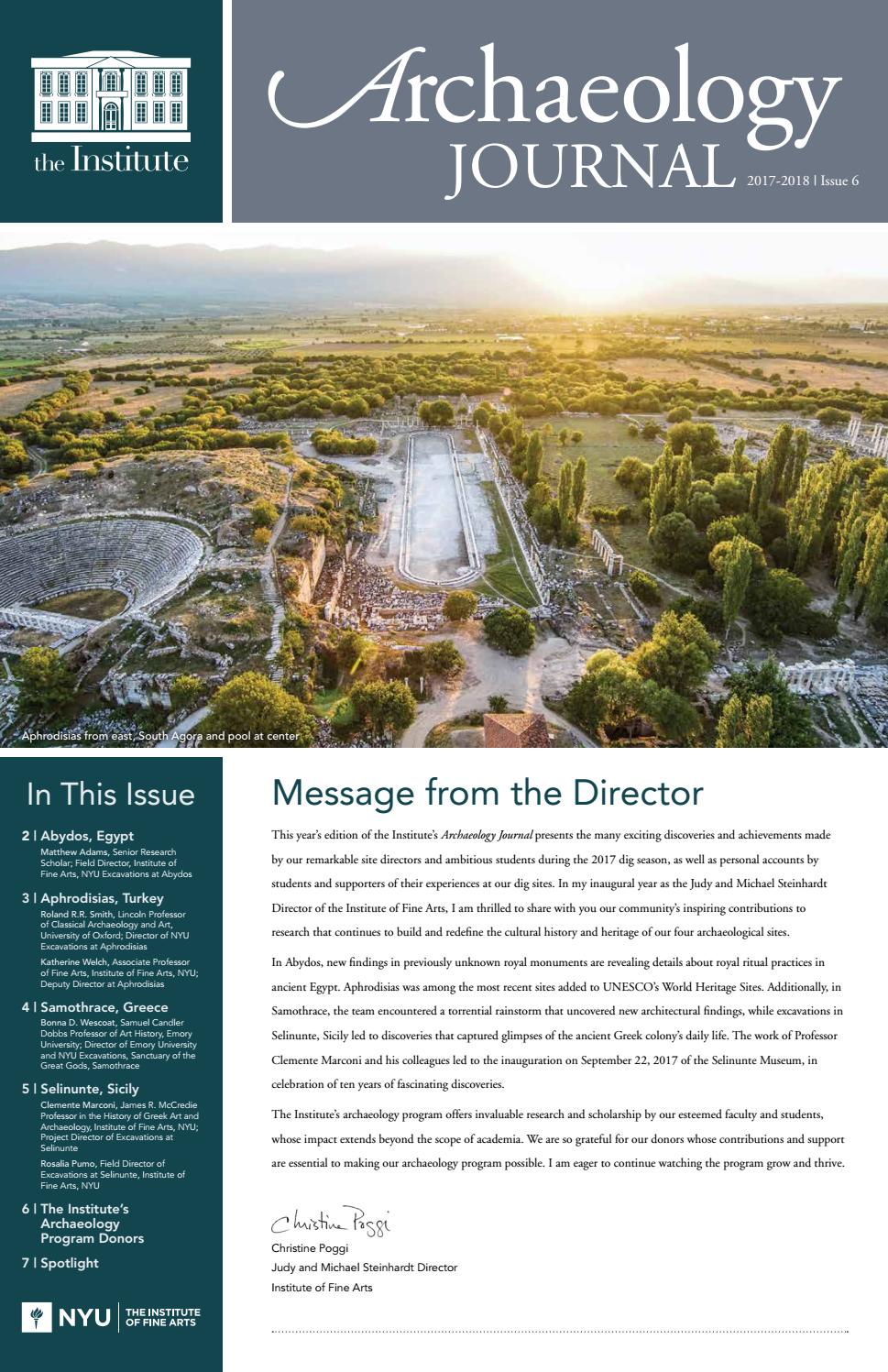 IFA Archaeology Journal, 2017 2018 by The Institute of Fine Arts, NYU