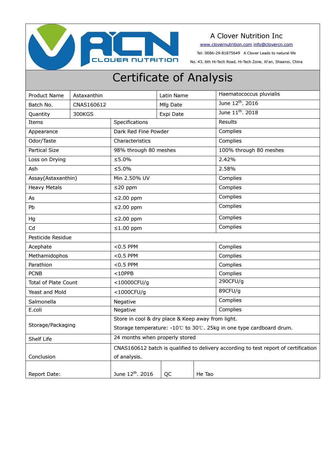Acn natural astaxanthin supplier astaxanthin 2 5 powder by