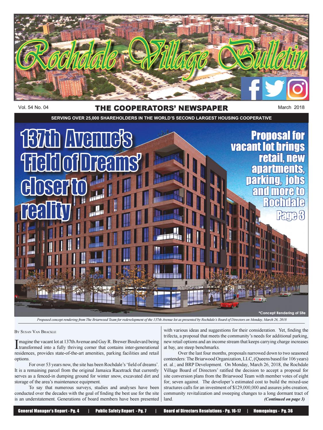 Rochdale Village Bulletin Newspaper March 2018 Edition by Rochdale