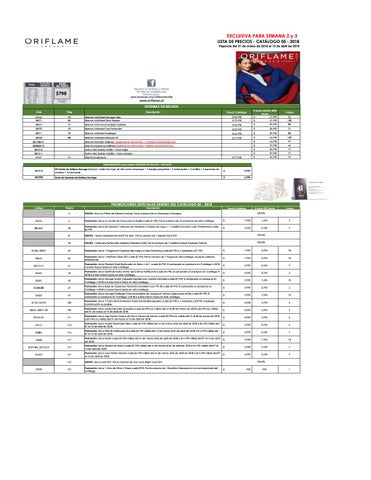 lista precios c05 2018 s2 y s3 25 formato final by oriflame formato lista de precios