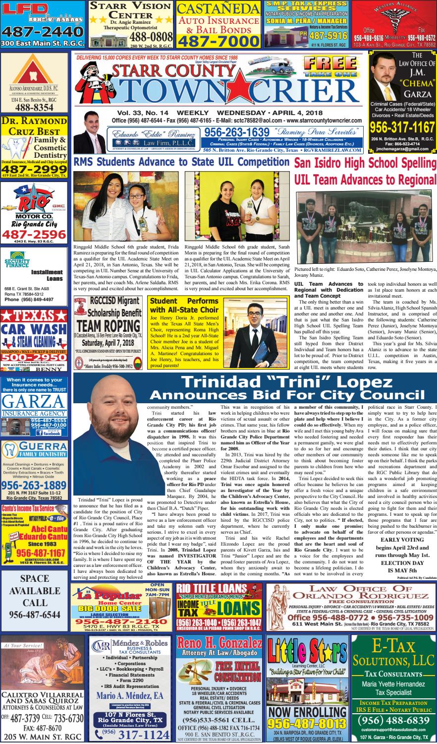 April 4 18 By Starr County Town Crier Issuu