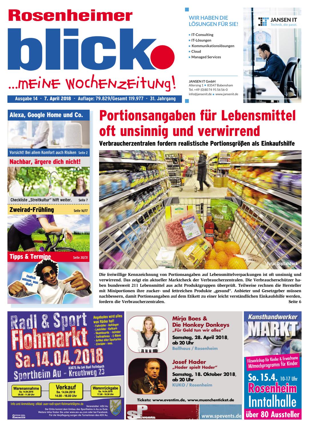 Rosenheimer Blick Ausgabe 14 18 By Blickpunkt Verlag Issuu