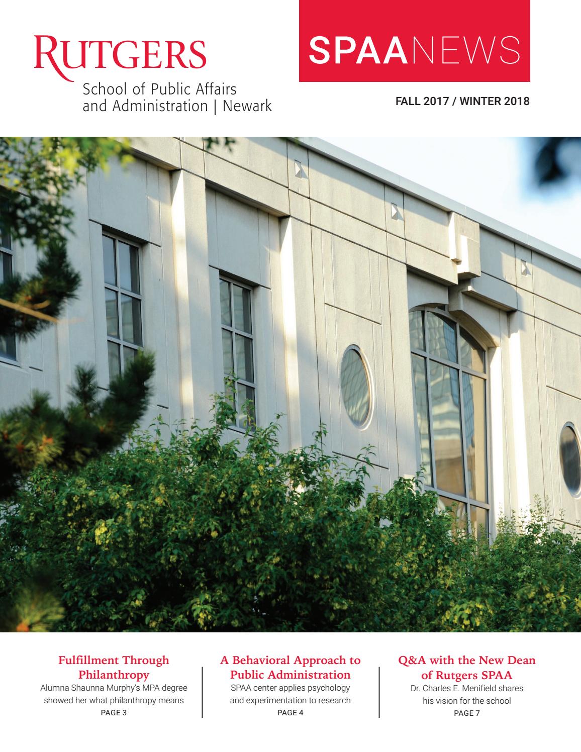 Rutgers SPAA NEWS Fall 2017 / Winter 2018 by RutgersSPAA Issuu