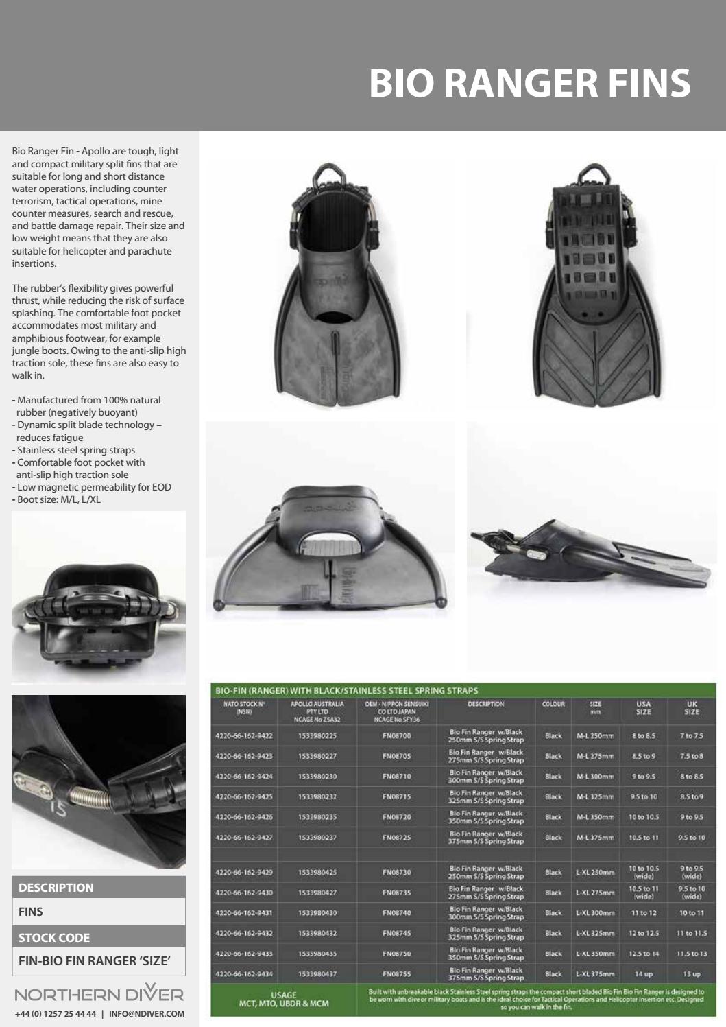 Northern diver bio ranger fins datasheet by Northern Diver UK - Issuu