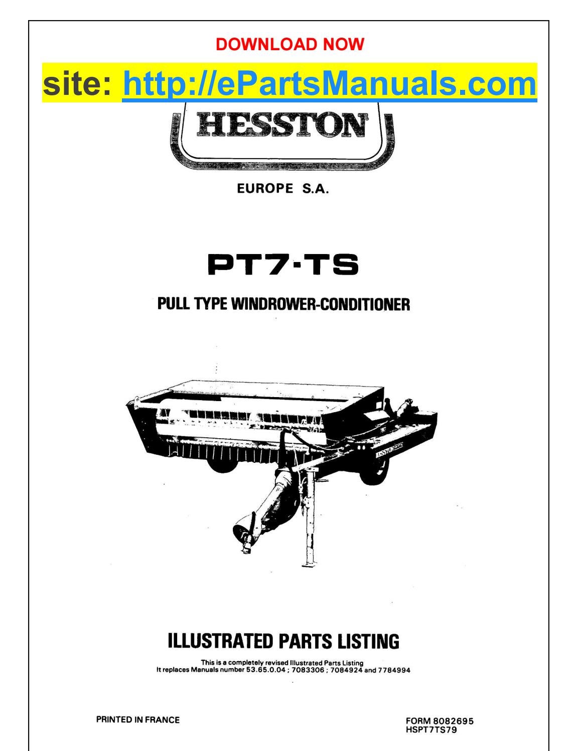 Hesston pt7 ts parts manual for pull type download by epartsmanuals Issuu