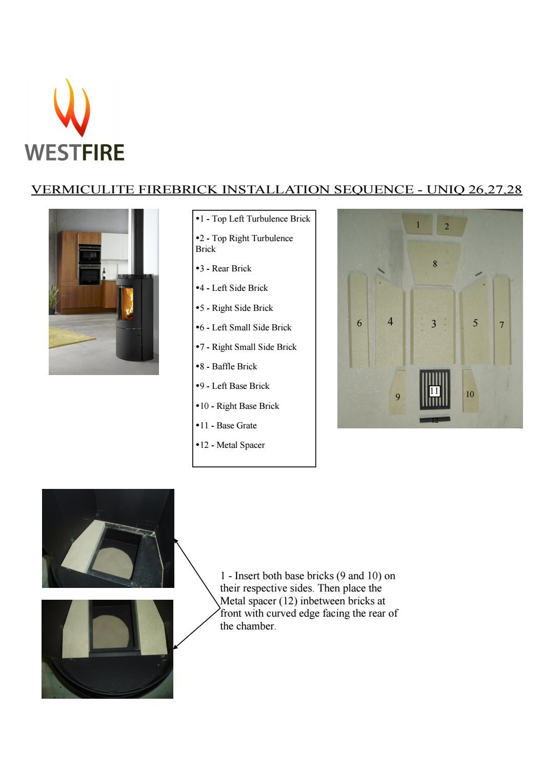 Westfire Uniq 26,27 and 28 Fire Brick Installation by Eurostove Ltd - Issuu