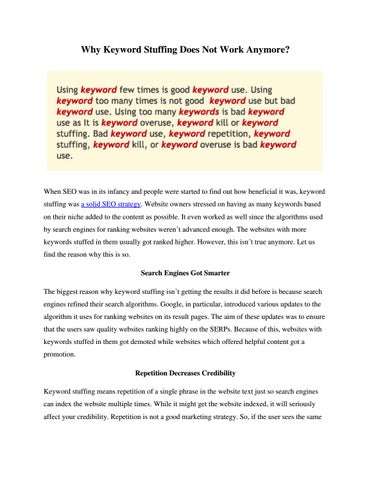 Anchor Digital Why Keyword Stuffing Does Not Work Anymore By Oliver James Issuu