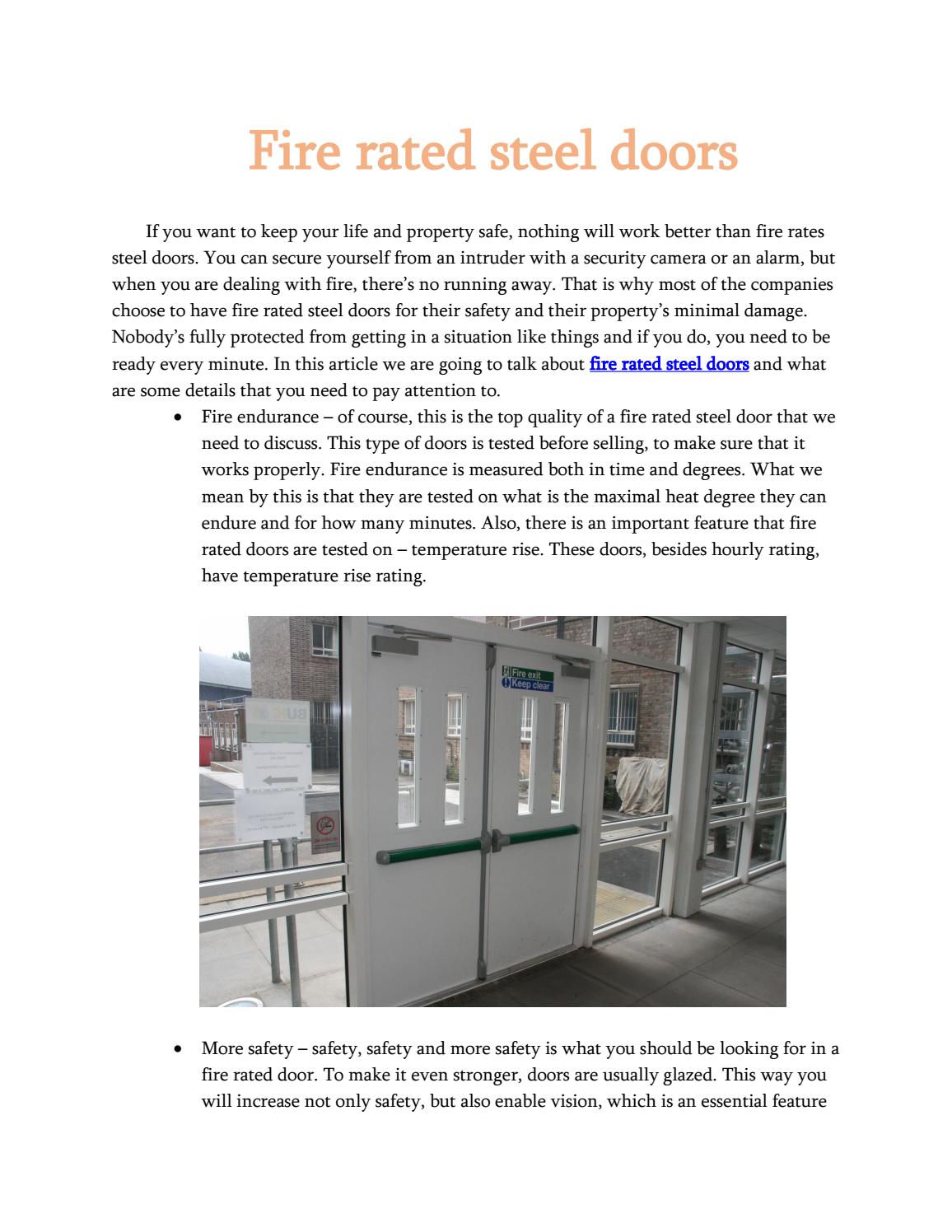 Fire rated steel doors by Steel Door Issuu