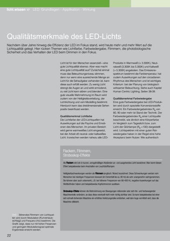licht.de 灯饰目录 · licht.wissen 17 „ LED : Grundlagen – Applikation – Wirkung“ 第 22 页