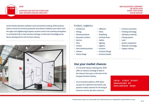 Koelnmesse GmbH 家具目录 · 全球 Competence in 家具 , Interiors and Design 第 21 页
