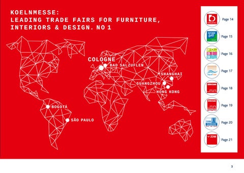 Koelnmesse GmbH 家具目录 · 全球 Competence in 家具 , Interiors and Design 第 3 页