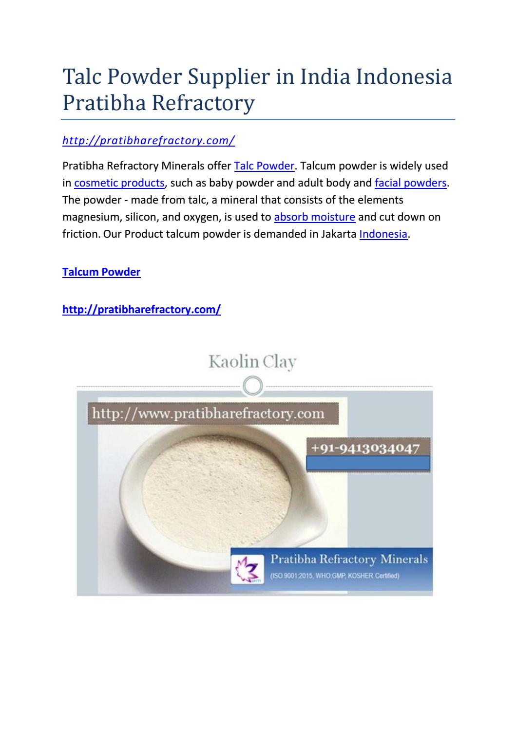 talcum powder is made from