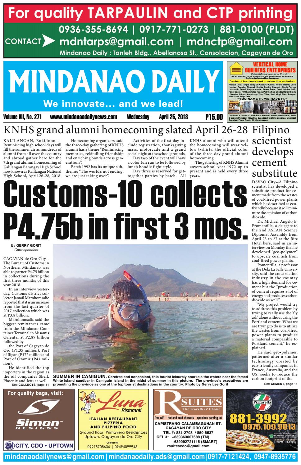 Mindanao Daily (April 25, 2018) by Mindanao Daily News - Issuu
