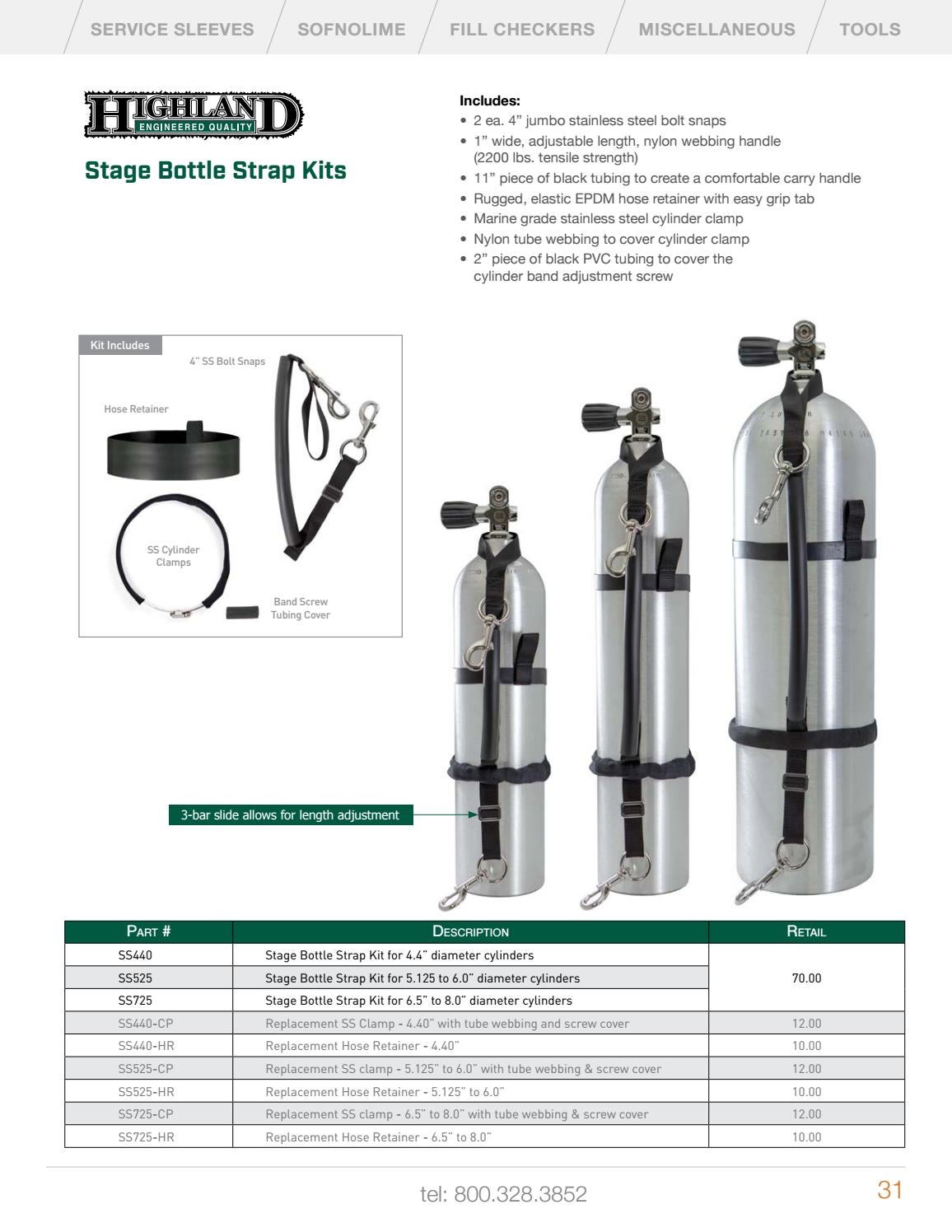 XS Scuba Highland Stage Bottle Strap Kits
