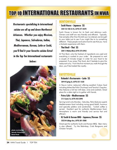 Best Of Northwest Arkansas Top 10 Issue By Top 10 International Restaurants In Nwa Specializing Cuisine Are All Up And Down Northwest Arkansas Whether You Enjoy Mexican