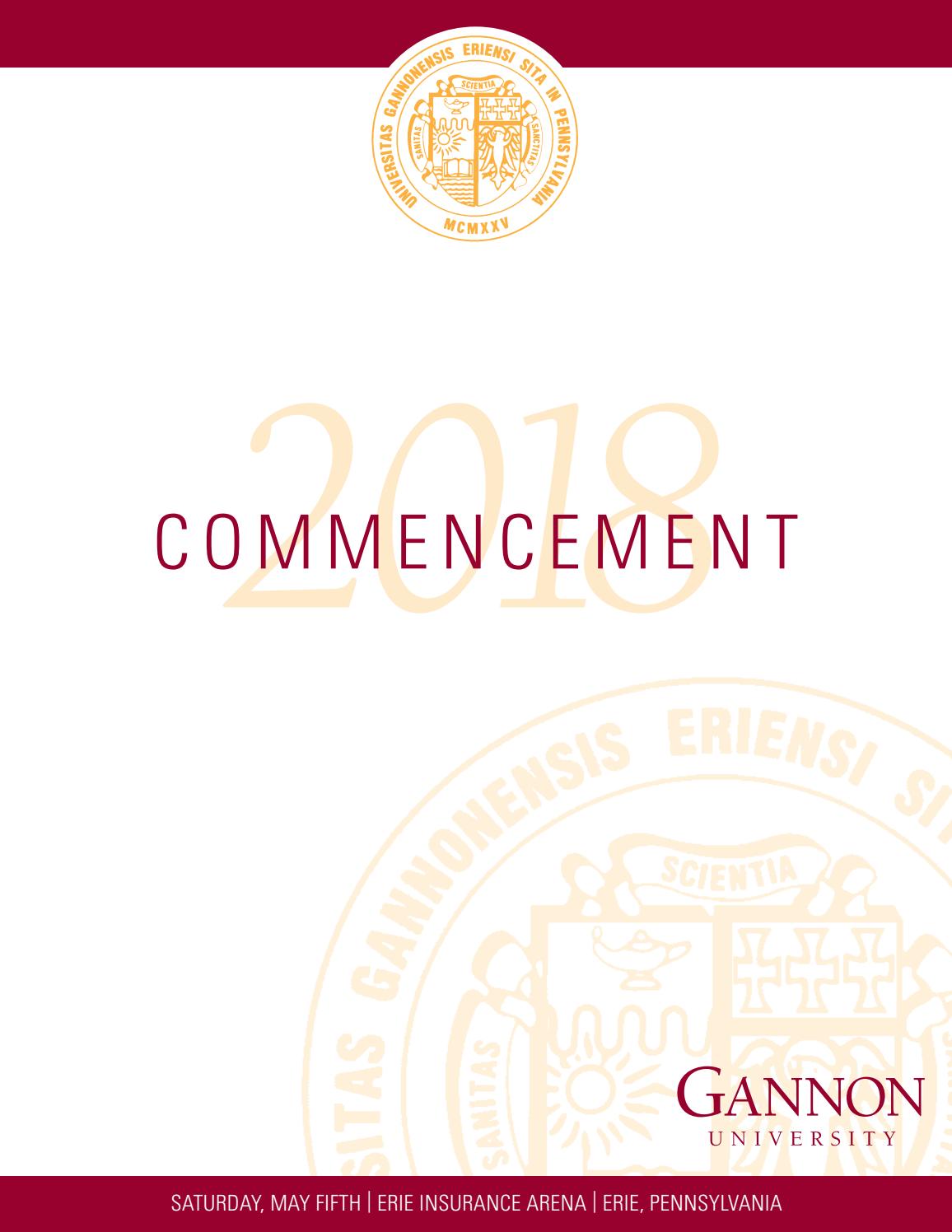 Commencement Program May 2018 by Gannon University Issuu