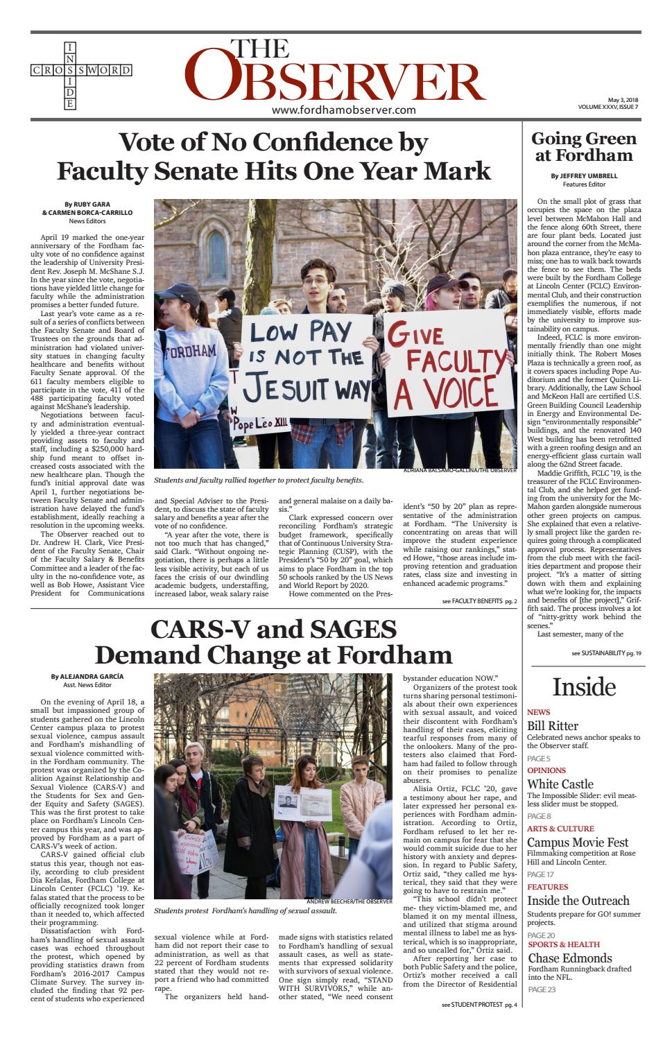 Issue 7 Spring 2018 by Fordham Observer Issuu