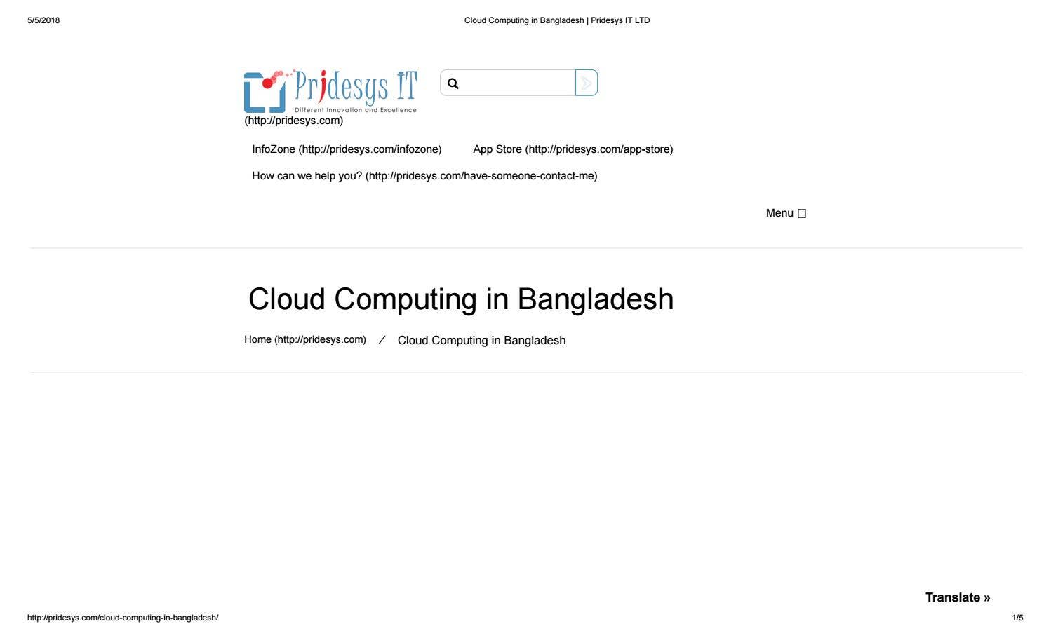 Cloud Computing in Bangladesh | Pridesys IT LTD by Pridesys IT Ltd - Issuu