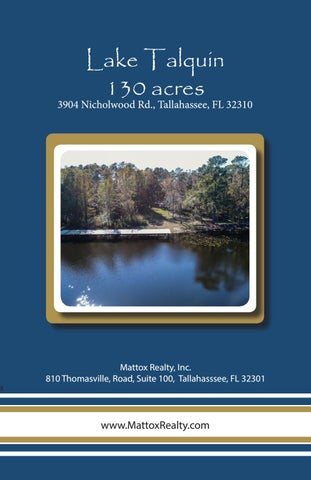 Lake Talquin, 130 acres at 3904 Nicholwood Rd. by Mattox Realty, Inc Issuu