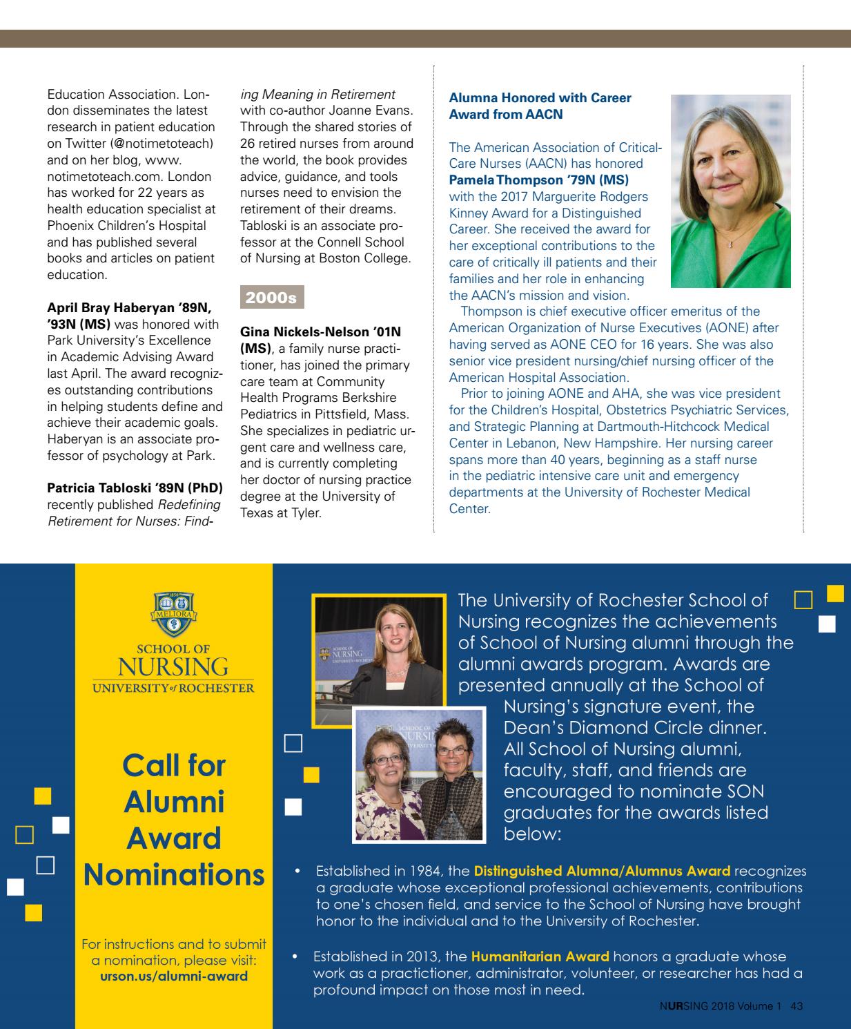 Nursing Magazine 2018 Volume 1 By University Of Rochester