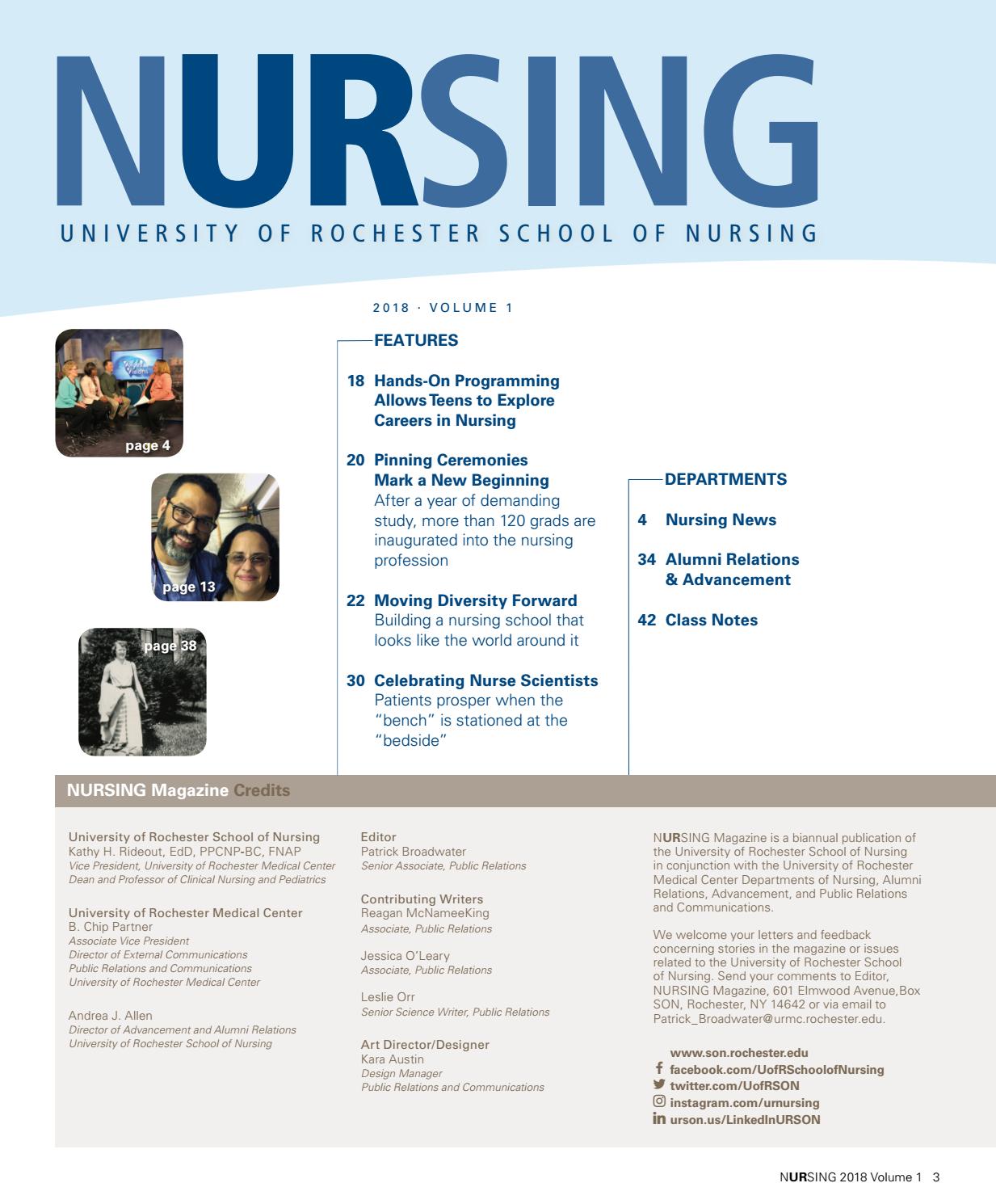 University Of Rochester School Of Nursing >> Nursing Magazine 2018 Volume 1 By University Of Rochester University Of Rochester School Of Nursing >> Nursing Magazine 2018 Volume 1 By University Of Rochester